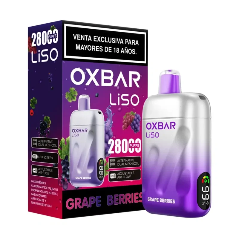 Vaporizador Desechable Oxbar Liso 28000 Puffs - Grape Berries